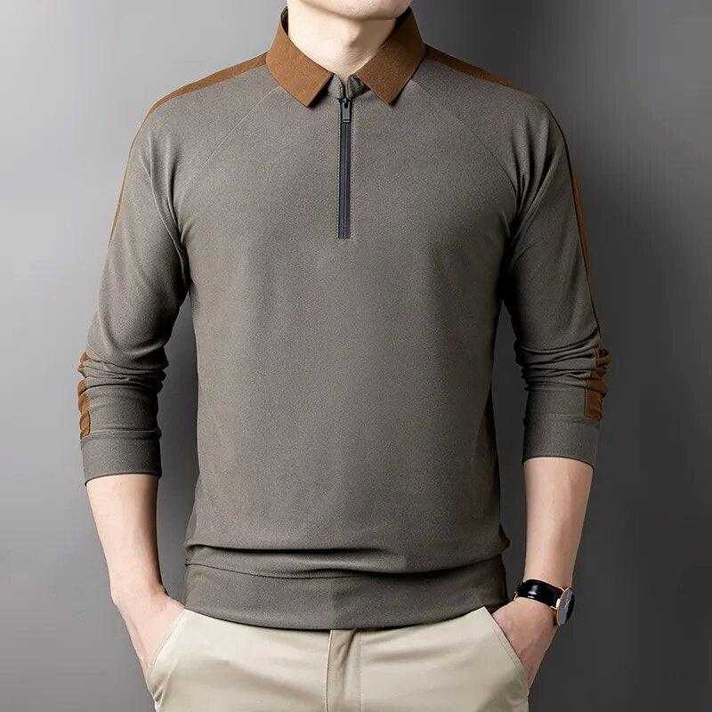 Casual Elegance: Men's Long Sleeve Polo - Bruno Bold Shop