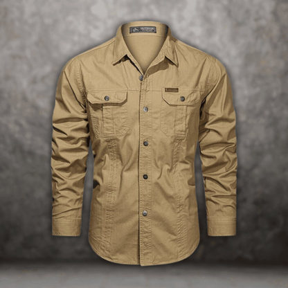 RuggedChic: Men's Military-Inspired Overshirt - Bruno Bold Shop